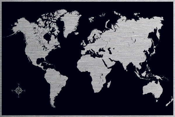 Wall Map (Black) - World - 77 x 48 cm